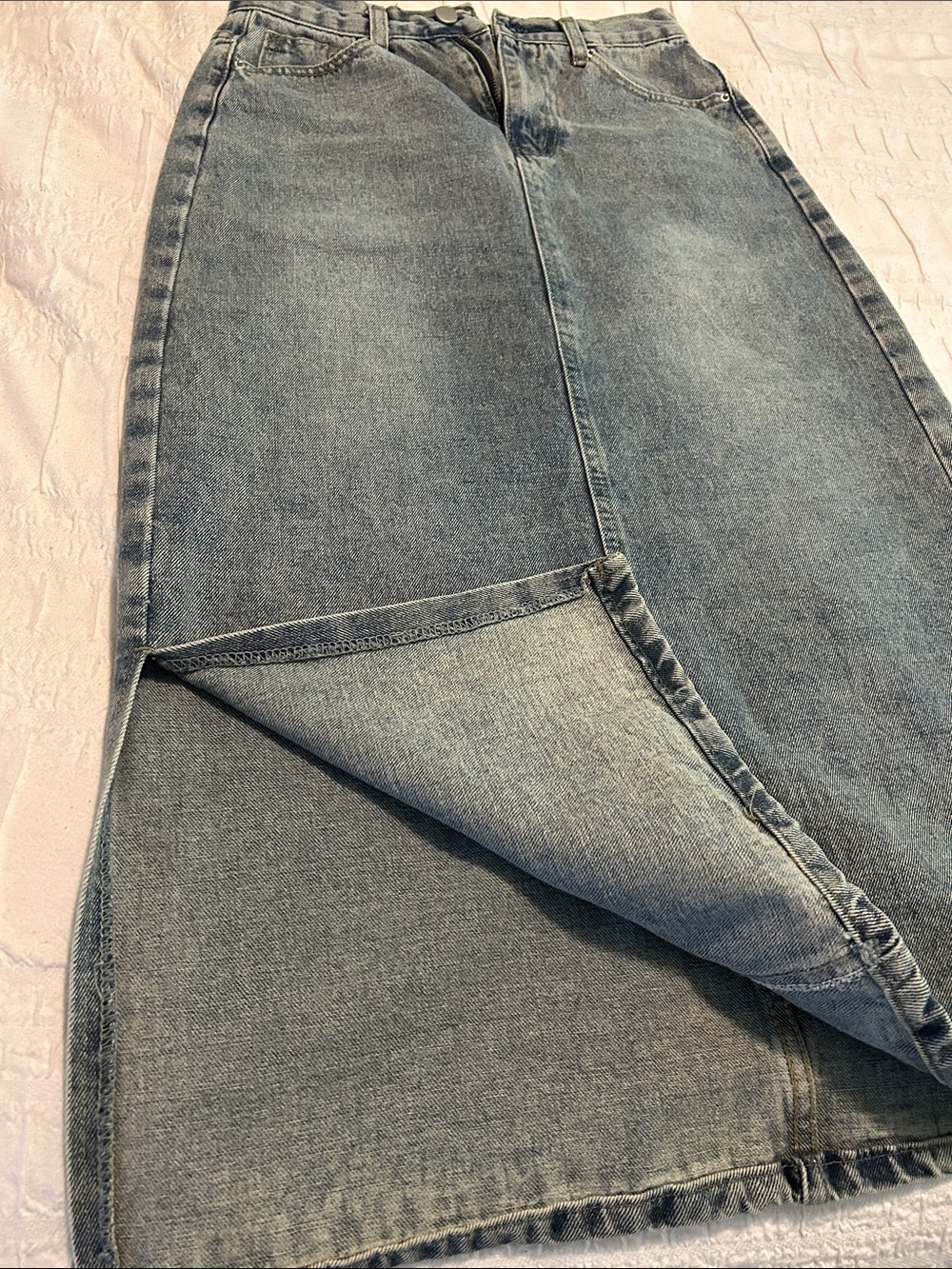 OAK + FORT Light Blue Denim Skirt - Picture 6 of 9